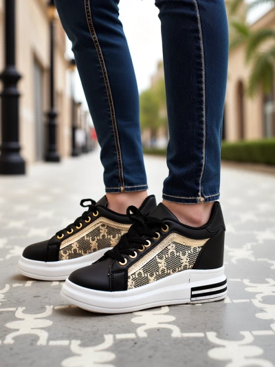 Royalfashion Women's sports shoes with hidden wedge Jesioo