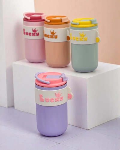 Royalfashion Termiska krūze ar grozu, salmiņu un izteku Happy Dog