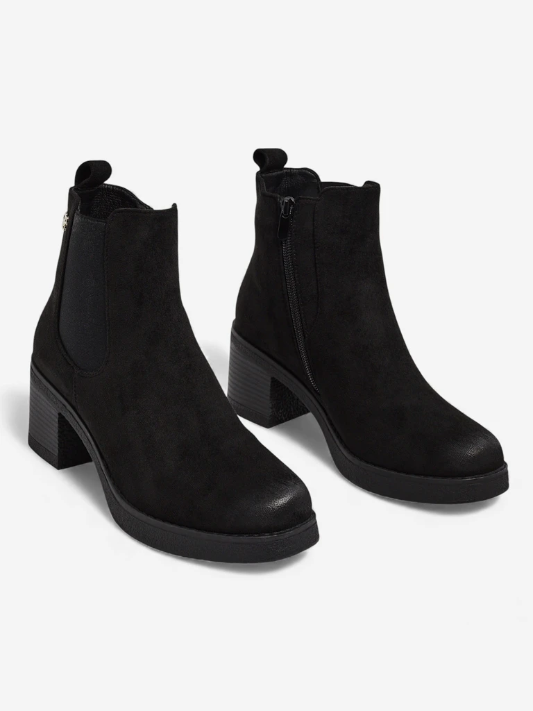 Women's eco-suede ankle boots on a block heel Arsh