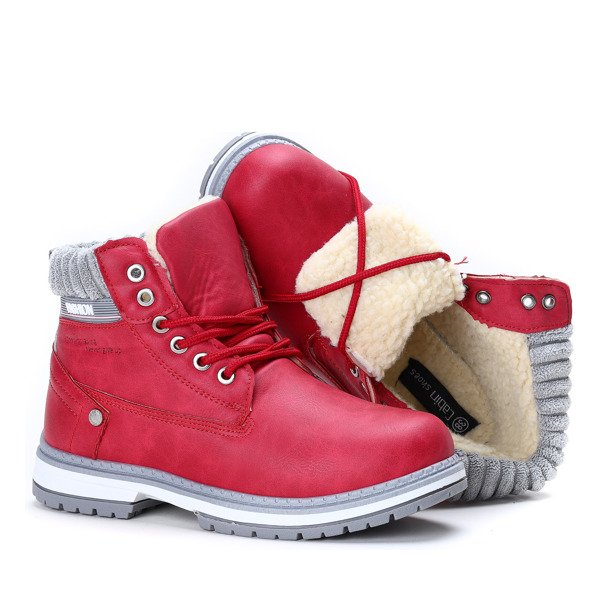 Ocieplane trapery w kolorze czerwonym Delia - Obuwie