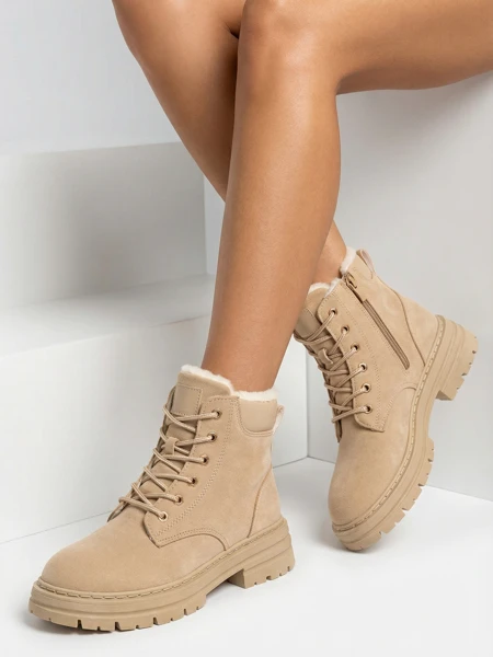 Royalfashion Light brown women's insulated trapper boots Radoras