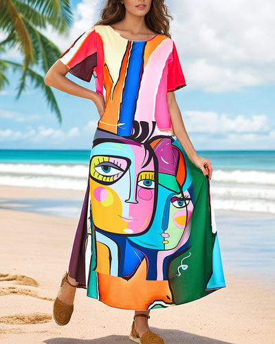 Royalfashion Women's patterned print dress
