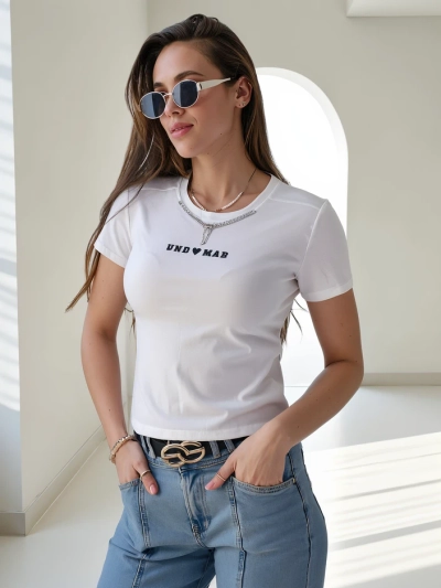 Royalfashion Women's Cotton Crop Top with Print