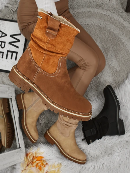 Wyższe botki kobiete eko suede Liora