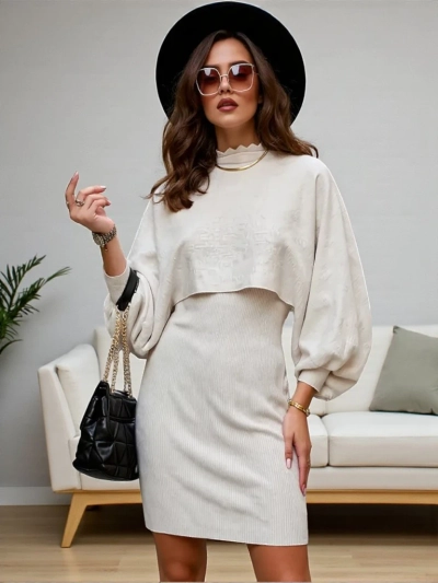 Royalfashion Sieviešu komplekts ar džemperi un kleitu