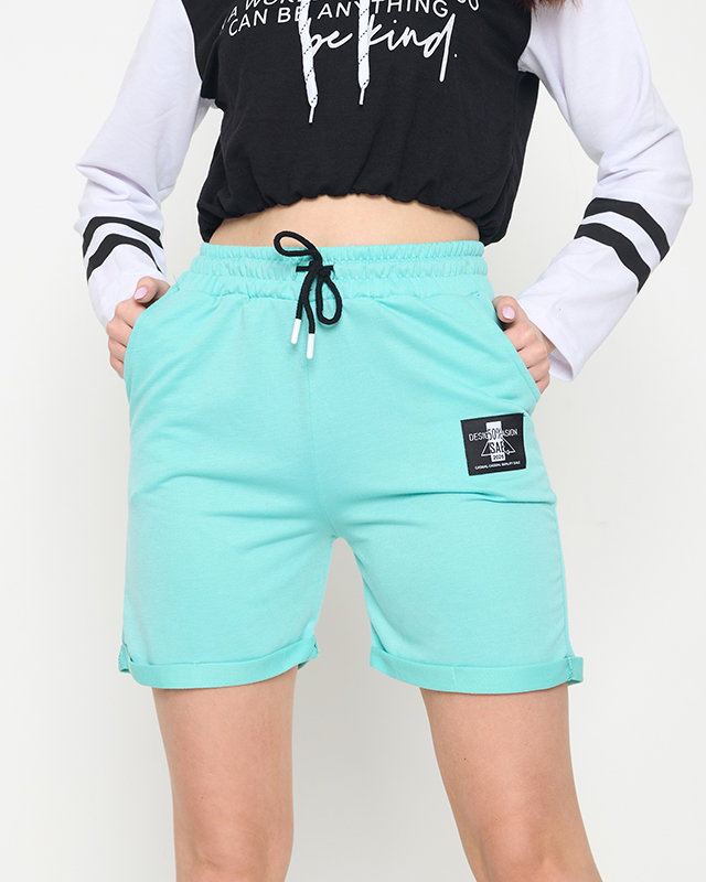 Mint women's shorts above the knee - Clothing