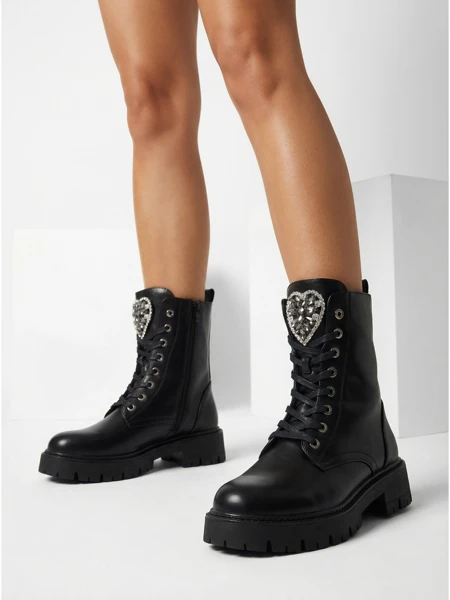 Luna Women's Black Leather Elegant Autumn Boots