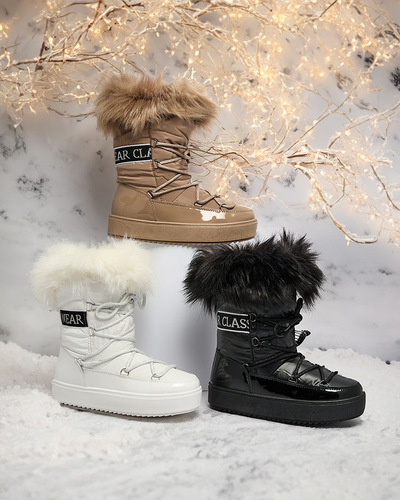 Royalfashion Lace-up boots a'la snow boots with fur Heccti