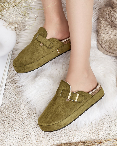 Royalfashion Sieviešu čības ar aitādas ādiņu un sprādzi Kajis