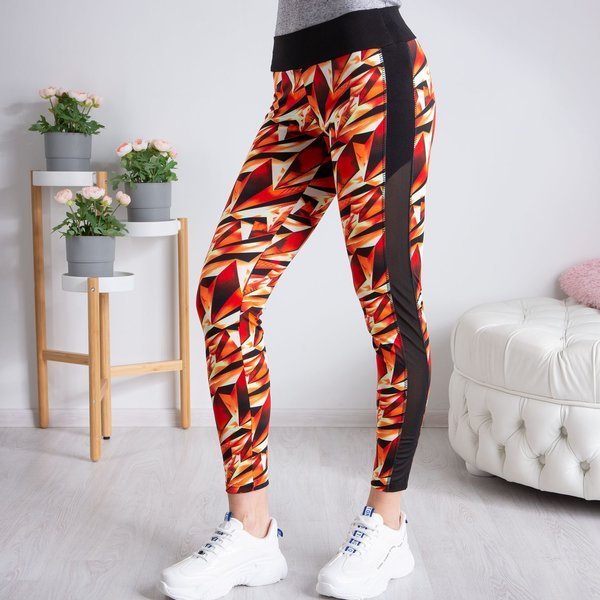 Orange gaiters with a geometric pattern - Pants 1