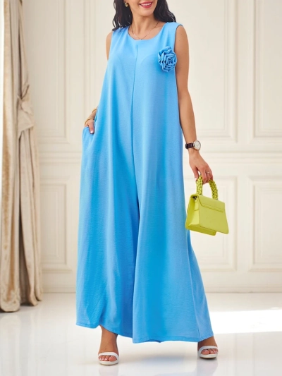 Royalfashion Viscose long jumpsuit with wide legs