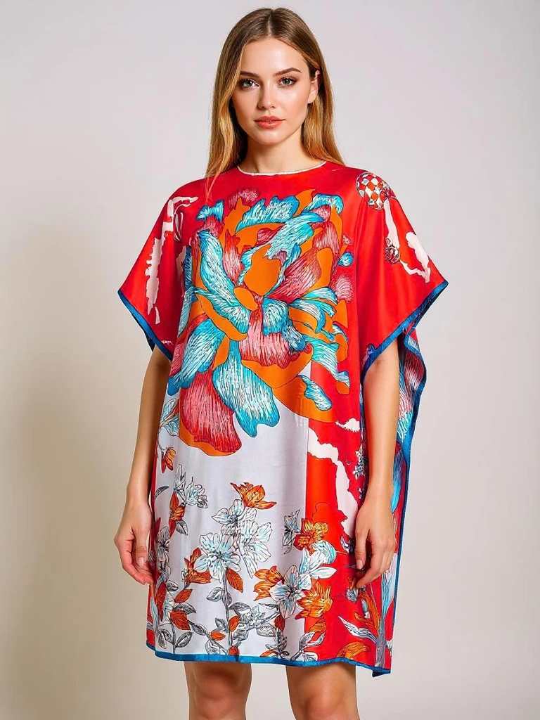Платье-парео до колен Royalfashion Calista – многоцветная элегантность