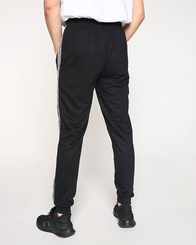 Men's black sweatpants with inscriptions - Clothing
