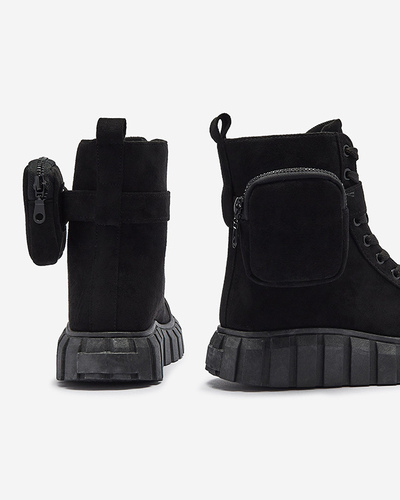 Women's boots with sachet in black Sauups- Footwear