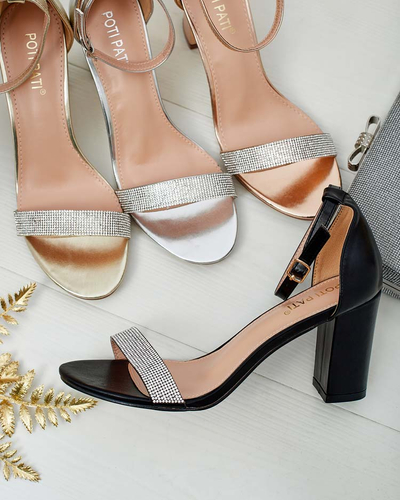 Royalfashion Women's sandals with zircons Cemilces