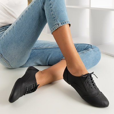 Women's black Gresian openwork shoes - Footwear