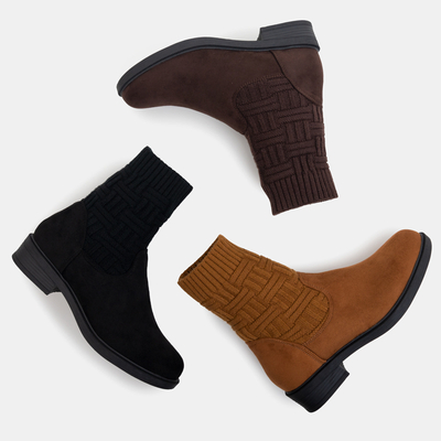 Black women's boots with a flexible Asencion upper - Footwear