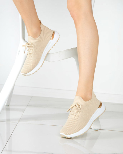OUTLET Women's beige fabric sports shoes Erina - Footwear
