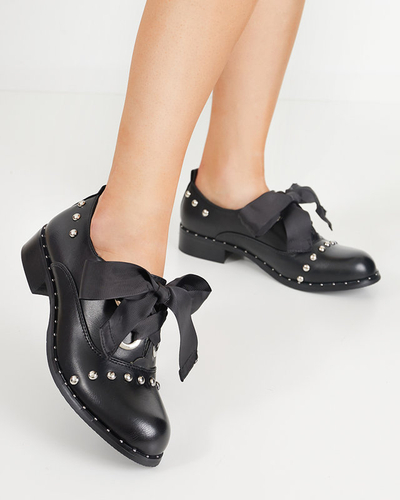OUTLET Black women's shoes with decorative jets Finorie - Footwear