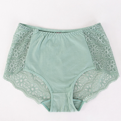 Green maxi briefs with lace trim PLUS SIZE - Underwear