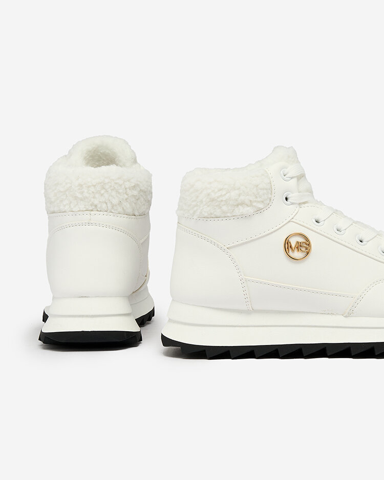 Royalfashion Женские утепленные спортивные ботинки белого цвета Cerrto