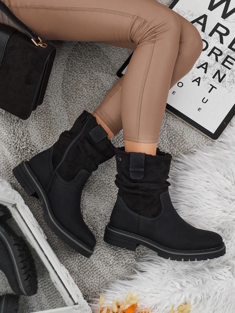 Высокие женские ботинки из эко-замши Liora