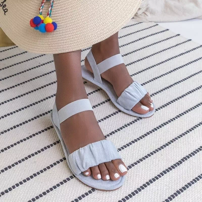 OUTLET Gray women's eco-suede sandals Wiskonsin - Shoes