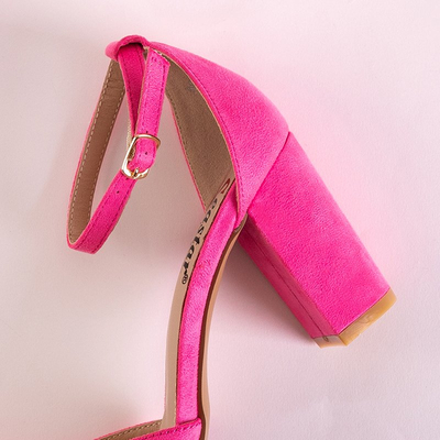 Neon pink women's sandals on the Luxuriance post - Footwear