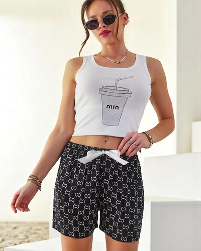 Royalfashion kokvilnas sieviešu šorti ar lāčiem