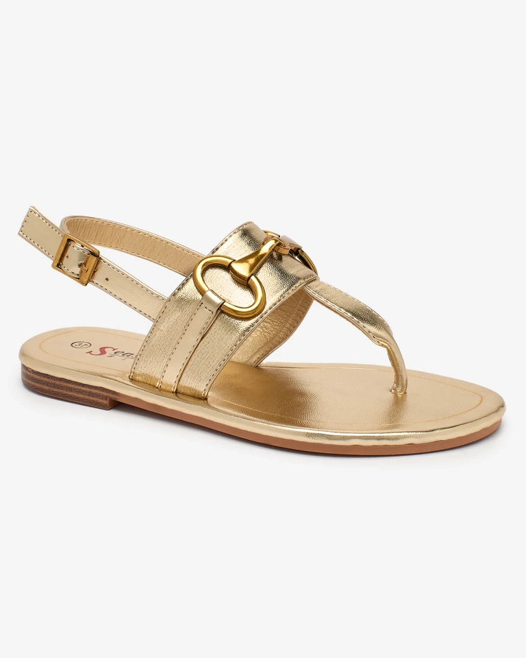 Royalfashion Sieviešu flip flop sandales zelta krāsā Imonel