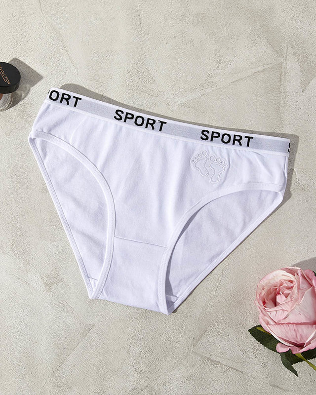 Women's white cotton panties - Underwear