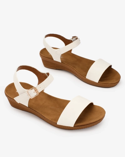 Royalfashion White women's eco-leather sandals Classy Stylish