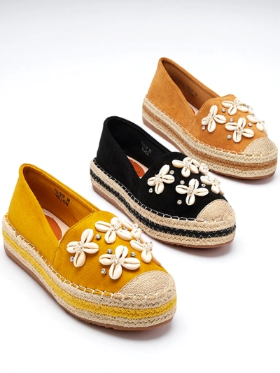 Black women's platform espadrilles with embellishments Izira - Footwear