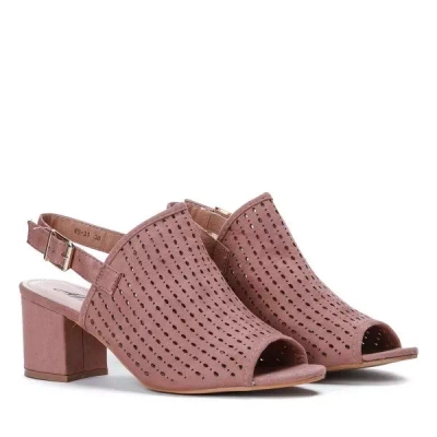 OUTLET Pink openwork sandals on a Farrell post - Footwear