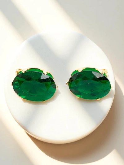 Royalfashion Women's clip-on earrings with crystal