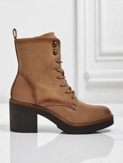 Women's eco-leather heeled ankle boots Zeltra