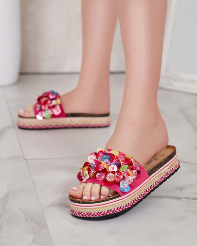 Royalfashion Women's Loassa rhinestone flip-flops