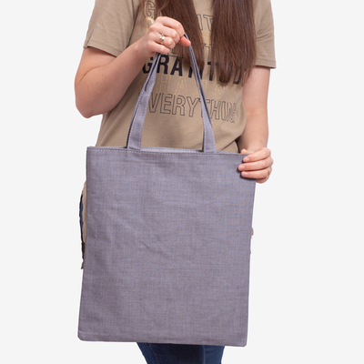 Dark gray fabric bag with an inscription - Accessories