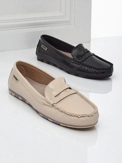 Beige Kallista Women's Loafers - Premium Suede Ecological Leather