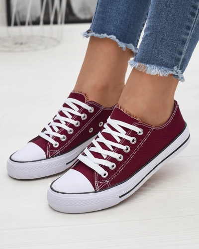 Maroon women's classic lace-up sneakers Ogisa - Footwear