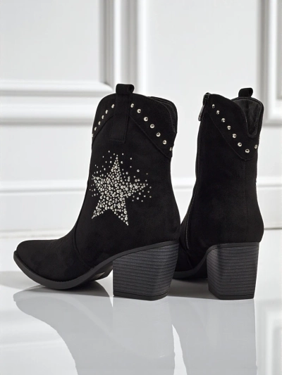 Kowbojki damskie na obcasie z ozdobn
 gwiazdk
 z cyrkonii FableStray