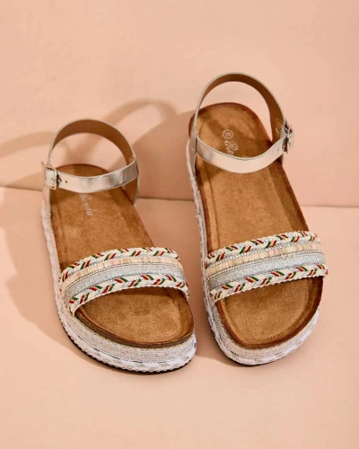 Royalfashion Женские сандалии из мусира с вышивкой