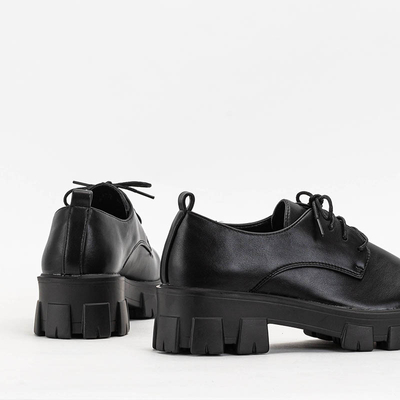 Black lace-up women's half shoes Pasimoa - Footwear