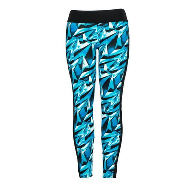 Blue leggings with a geometric pattern - Pants 1