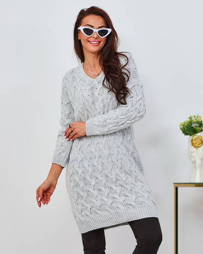Royalfashion Light gray women's sweater dress