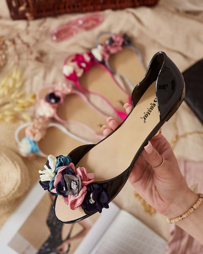 Royalfashion Gumijas balerīnas ar ziedu Koddies