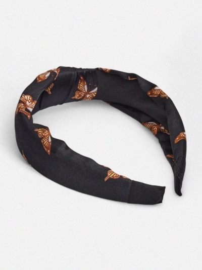 Royalfashion Plaid Headband with Butterflies Butterfly Weave