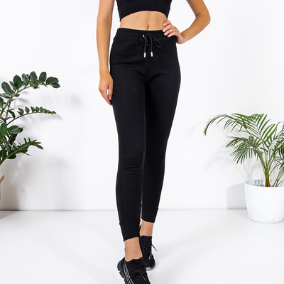 Black women's cotton leggings - Clothing
