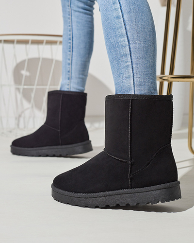 Women's insulated eco-suede snow boots in black Xetik - Footwear