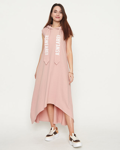 Pink midi women's sweatshirt dress - Clothing